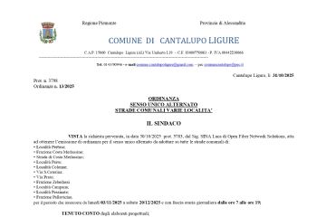 Ordinanza senso unico alternato varie localit&#224;