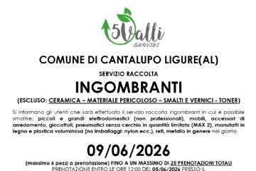 Ritiro imgombranti GIUGNO 2026